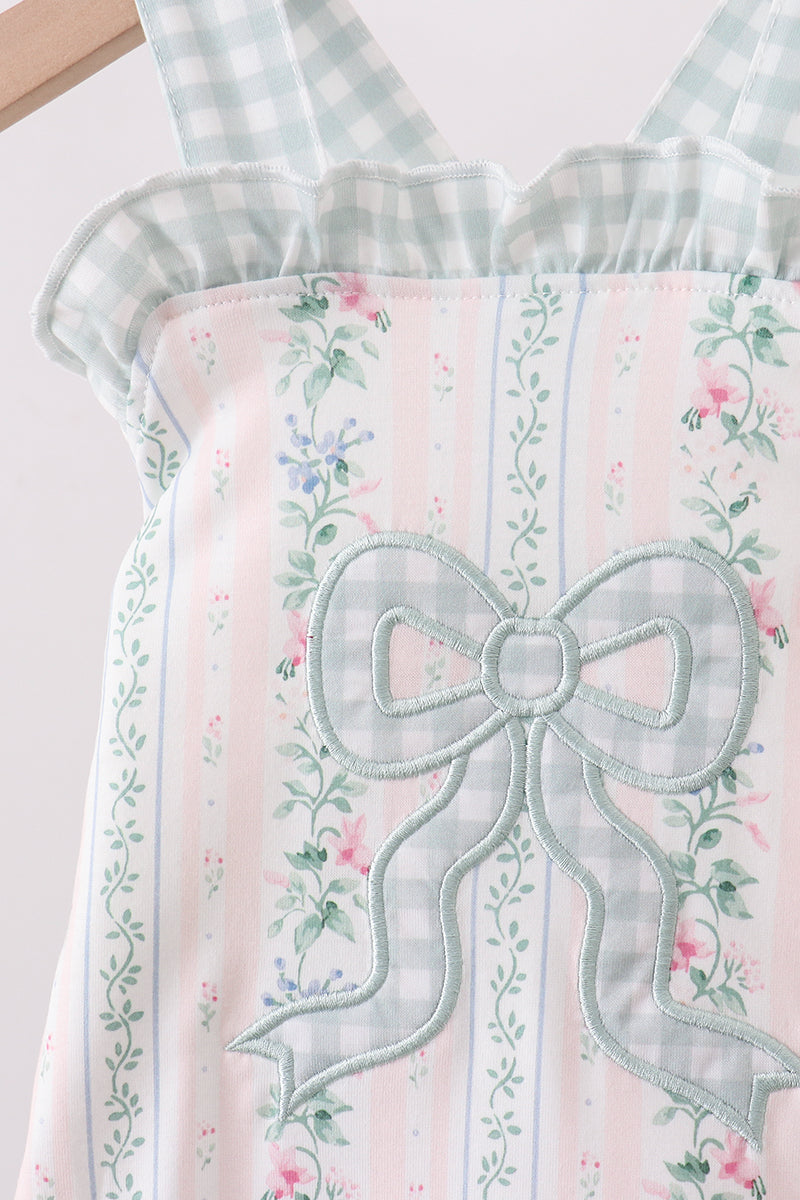 Bow Floral Applique Bubble